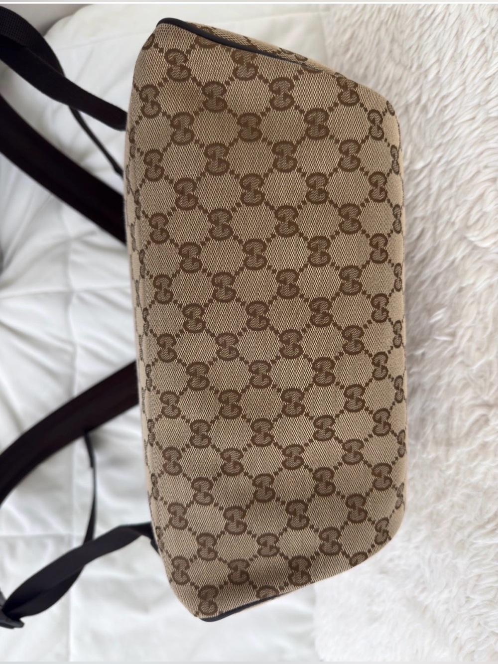 Gucci GG Canvas Backpack Beige Supreme Large 449906 Unused Full Boutique Set - Picture 17 of 17
